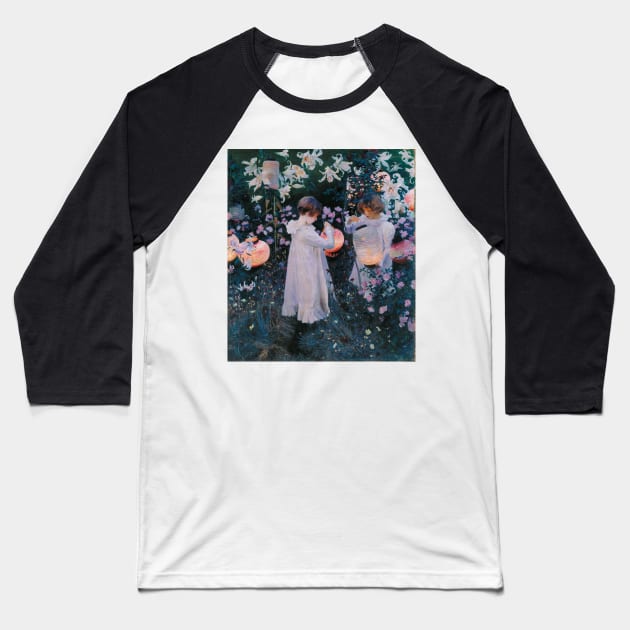 John Singer Sargent - Carnation, Lily, Lily, Rose Baseball T-Shirt by themasters